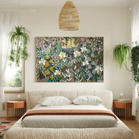 Original abstract botanical painting 'The Wild Kind' by Brisbane artist B Twomey, 122 x 182cm acrylic on canvas