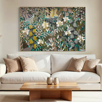 Original abstract botanical painting 'The Wild Kind' by Brisbane artist B Twomey, 122 x 182cm acrylic on canvas
