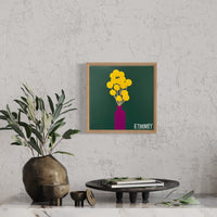 'Billy Buttons' - Olive Background (30.5cm x 30.5cm)