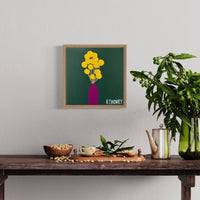 'Billy Buttons' - Olive Background (30.5cm x 30.5cm)