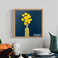 'Billy Buttons' - Navy Background (30.5cm x 30.5cm)