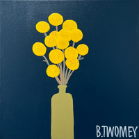 'Billy Buttons' - Navy Background (30.5cm x 30.5cm)