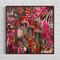 'Fire Petals' (76cm x 76cm)