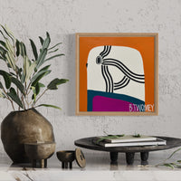 'Petey Budgie' - Orange Background (30.5cm x 30.5cm)
