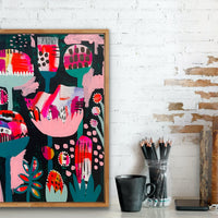 'Bubblegum Garden' (61cm x 76.5cm) - SOLD