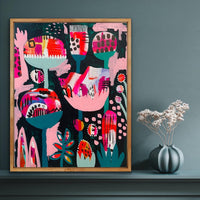 'Bubblegum Garden' (61cm x 76.5cm) - SOLD