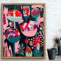 'Bubblegum Garden' (61cm x 76.5cm) - SOLD