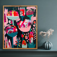 'Bubblegum Garden' (61cm x 76.5cm) - SOLD
