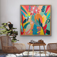 'Earthy Sunset Botanicals I' (100cm x 100cm) - SOLD