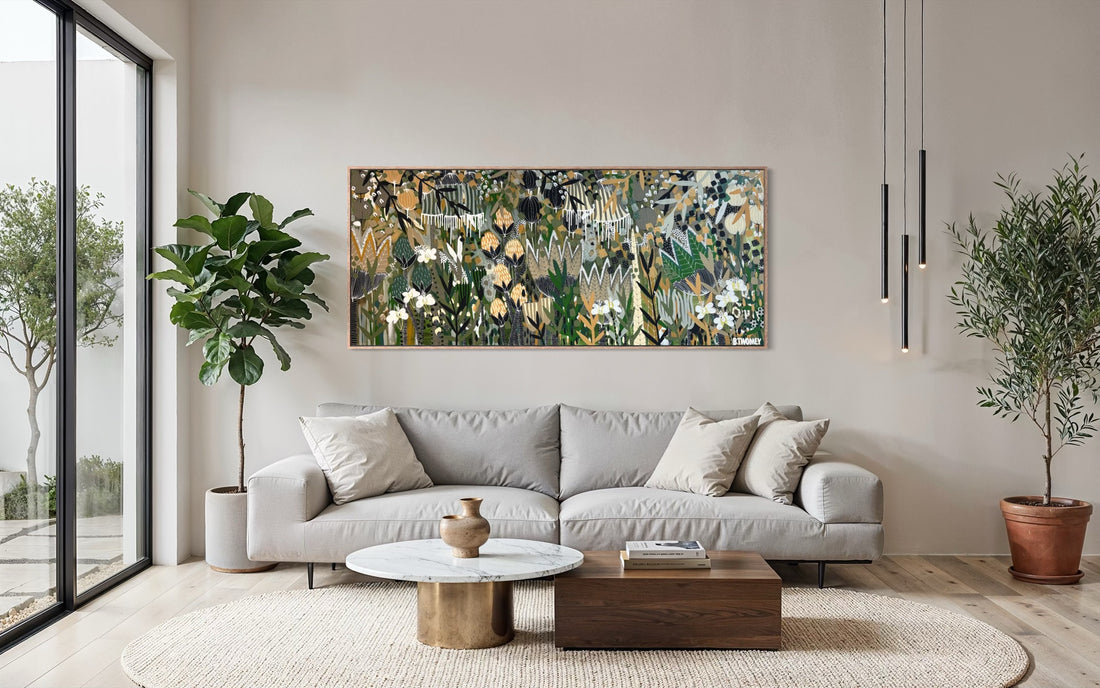 'Green Living' Original Painting — 90 x 212cm