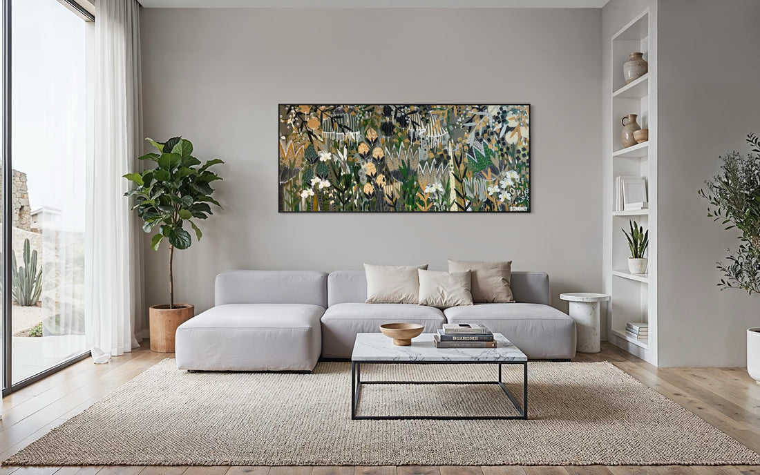'Green Living' Original Painting — 90 x 212cm