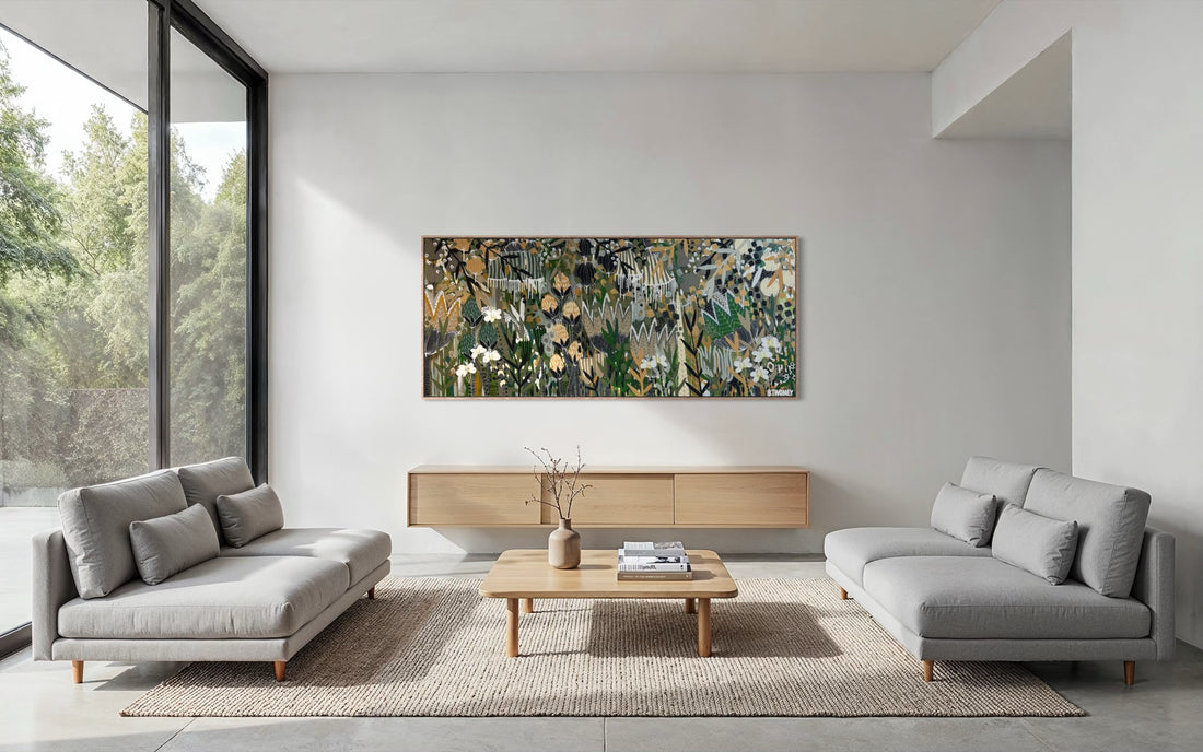 'Green Living' Original Painting — 90 x 212cm
