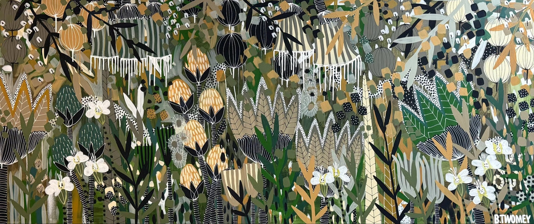 'Green Living' Original Painting — 90 x 212cm