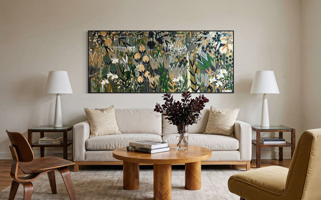 'Green Living' Original Painting — 90 x 212cm
