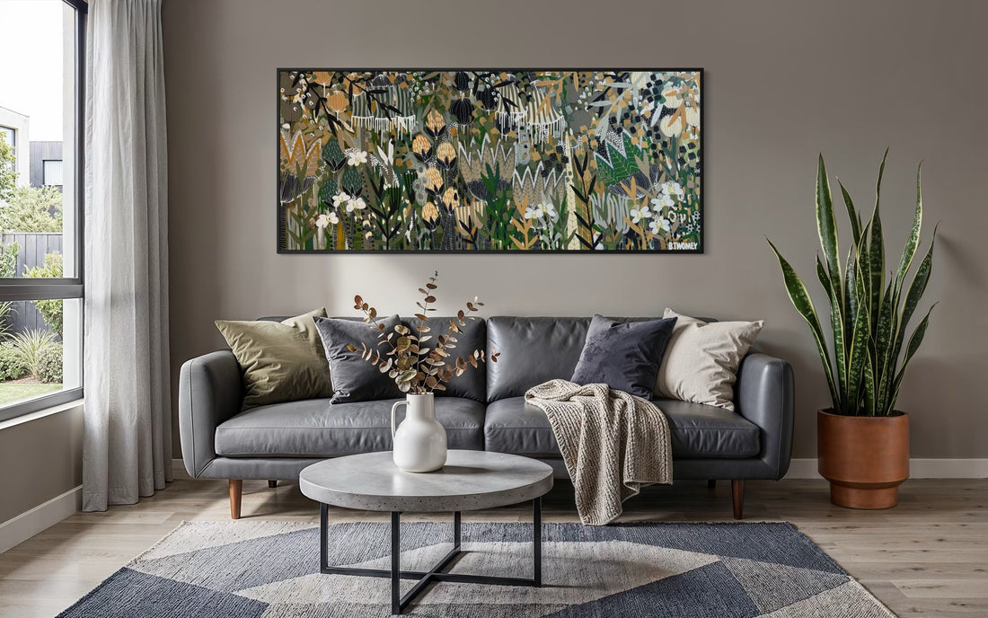 'Green Living' Original Painting — 90 x 212cm