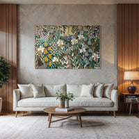 Original abstract botanical painting 'The Wild Kind' by Brisbane artist B Twomey, 122 x 182cm acrylic on canvas