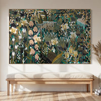 Original abstract botanical painting 'Another Beginning' by Brisbane artist B Twomey, 122 x 182cm acrylic on canvas
