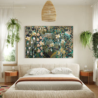 Original abstract botanical painting 'Another Beginning' by Brisbane artist B Twomey, 122 x 182cm acrylic on canvas