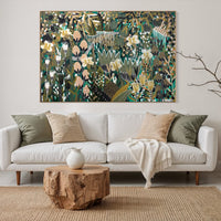 Original abstract botanical painting 'Another Beginning' by Brisbane artist B Twomey, 122 x 182cm acrylic on canvas