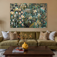 Original abstract botanical painting 'Another Beginning' by Brisbane artist B Twomey, 122 x 182cm acrylic on canvas