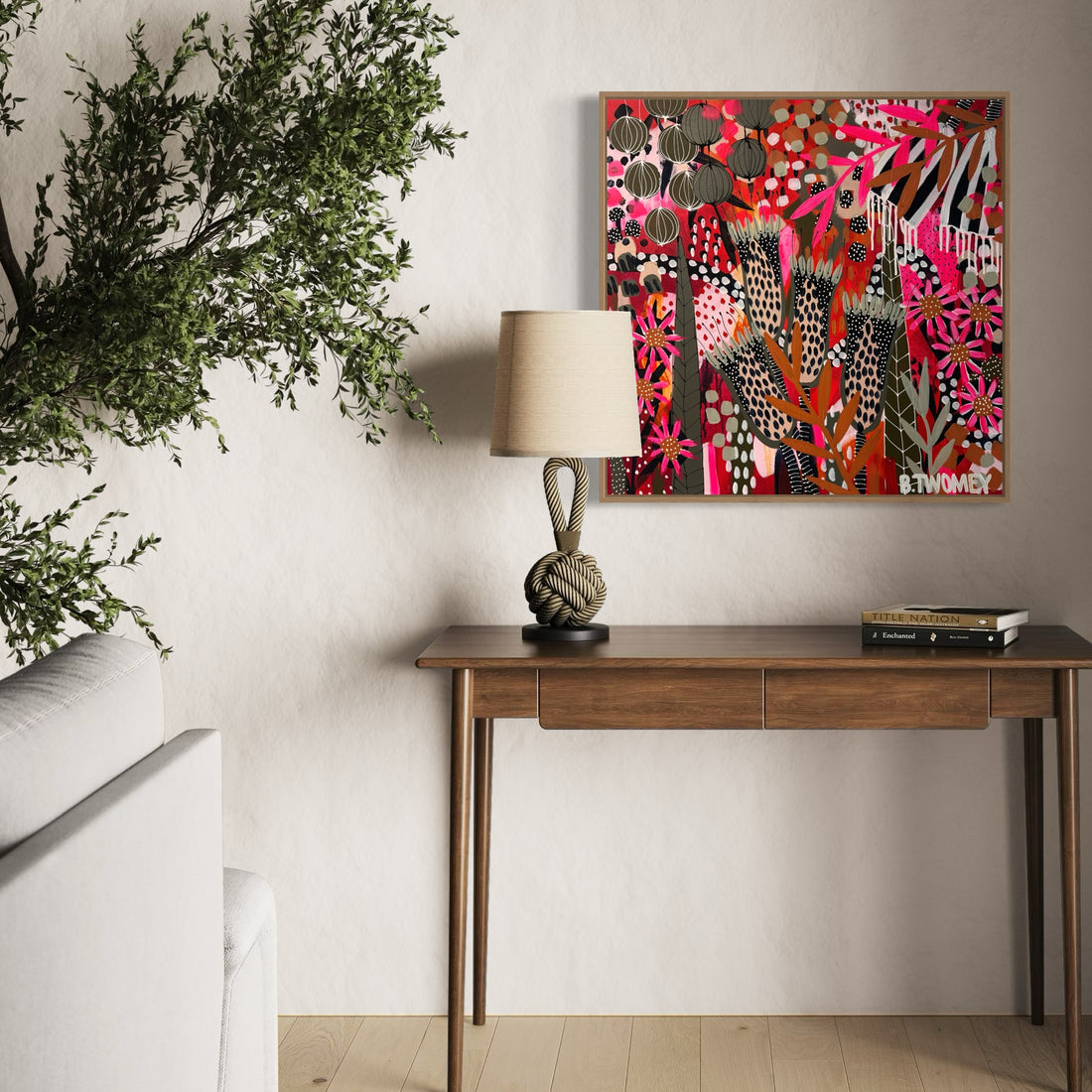 'Fire Petals' (76cm x 76cm)