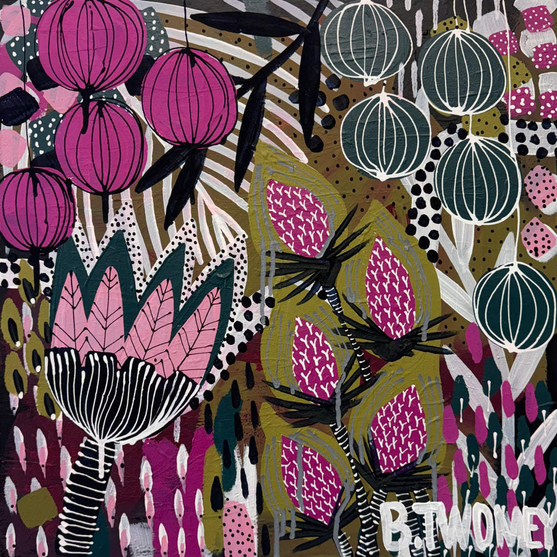 ‘Opulent Petals II' (45cm x 45cm)