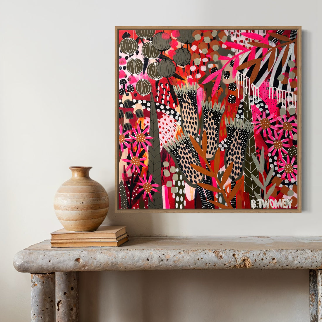 'Fire Petals' (76cm x 76cm)