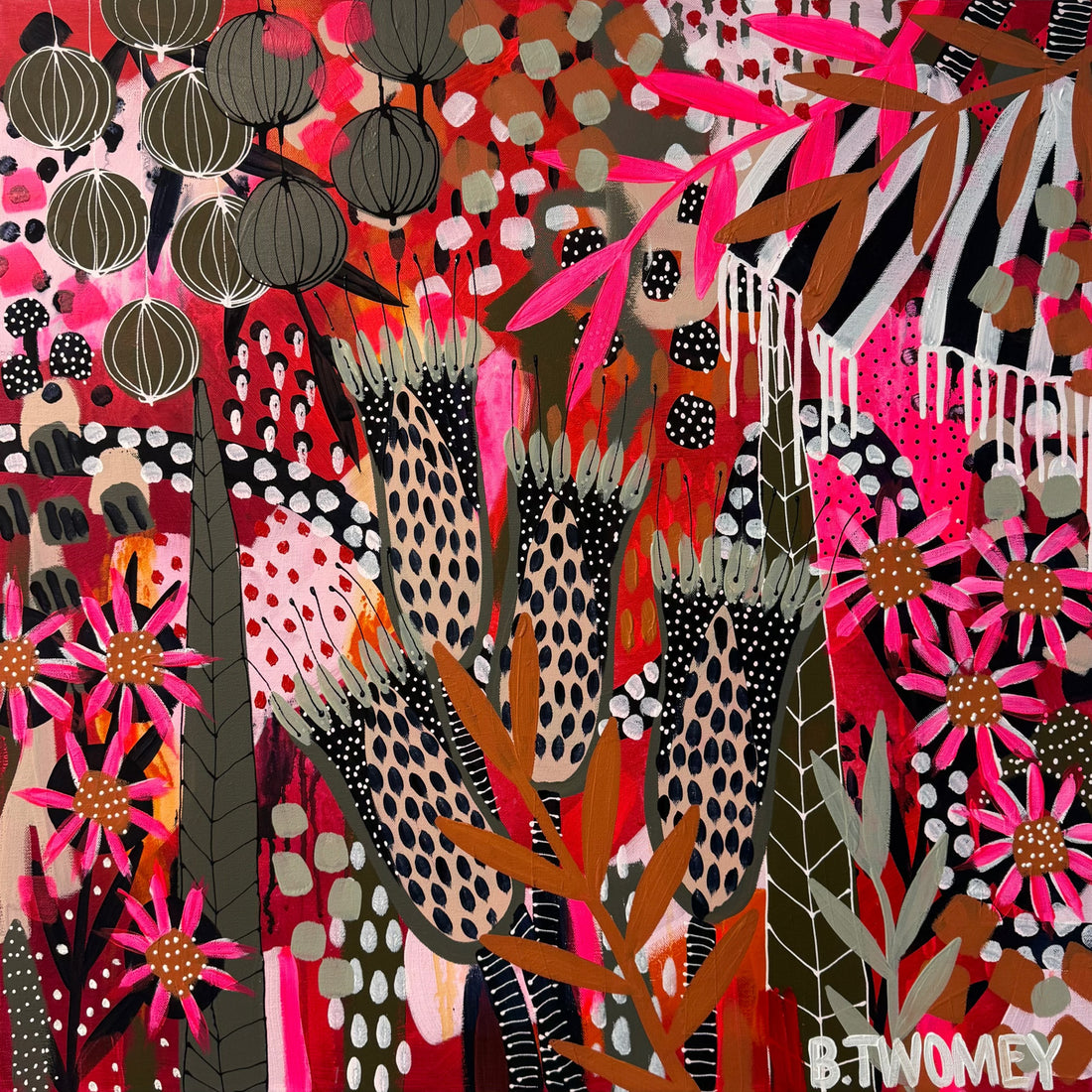 'Fire Petals' (76cm x 76cm)