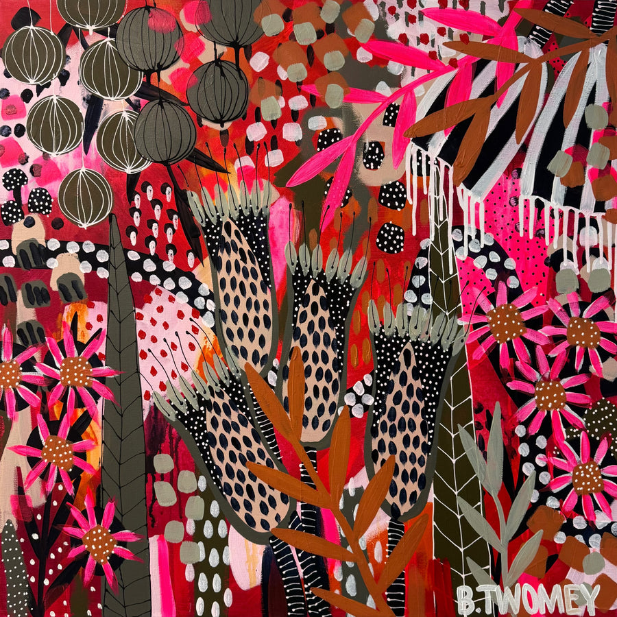 'Fire Petals' (76cm x 76cm)
