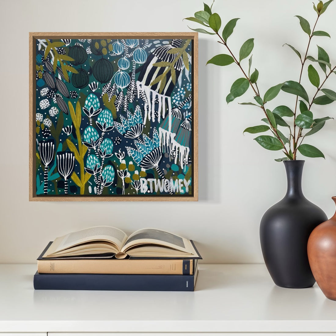 Coral Palms (30cm x 30cm)