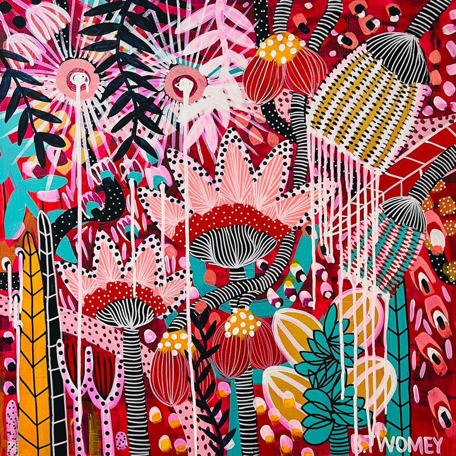 'Flame Forest' (76cm x 76cm) - SOLD